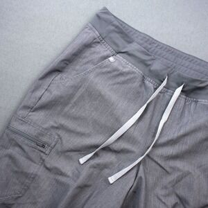FIGS Zamora Jogger Scrub Pants Women's Grey L Work Medical Drawstring Zip Cargo